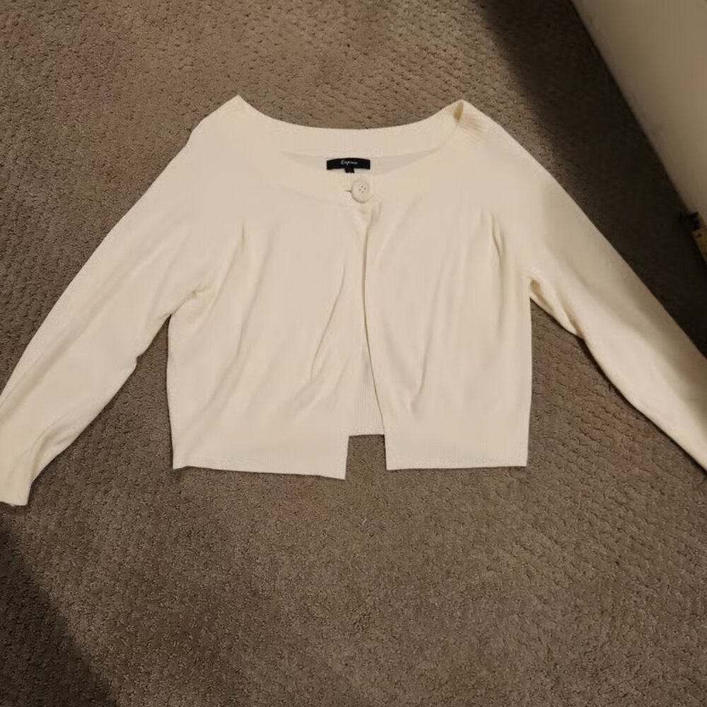 EXPRESS Brand Cropped Open Front Cardigan. Sz L $58